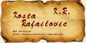 Kosta Rafailović vizit kartica